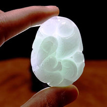 Load image into Gallery viewer, 10% OFF on Sales- Certified Natural Icy Jadeite Emerald Jade tablets Jin Chan Pendant《Grade A》5549