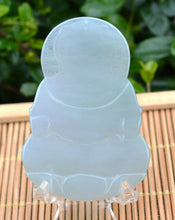 Load image into Gallery viewer, 10% OFF on Sales- Certified Natural Oily Light Green Jadeite Emerald Jade Translucent Guanyin Pendant <<Grade A>>