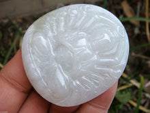 Load image into Gallery viewer, 10% OFF on Sales- Certified Natural Icy Jadeite Emerald Jade Translucent Guanyin Pendant 【Grade A】9749