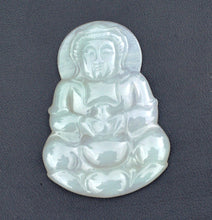 Load image into Gallery viewer, 10% OFF on Sales- Certified Natural Oily Light Green Jadeite Emerald Jade Translucent Guanyin Pendant <<Grade A>>