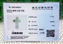 Load image into Gallery viewer, 10% OFF on Sales- Certified Natural Ice Jadeite Emerald Jade Tablets Eternal Cross Pendant《Grade A》0817