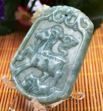Load image into Gallery viewer, 10% OFF on Sales- Certified Natural Jadeite Emerald Jade tablets Emerald Sheep Pendant《Grade A》0239
