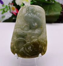 Load image into Gallery viewer, 10% OFF on Sales- Certified Natural Jadeite Emerald Jade tablets Emerald Ruyi Toad Pendant《Grade A》7060