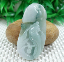 Load image into Gallery viewer, 10% OFF on Sales- Certified Natural Icy Jadeite Emerald Jade tablets Bird Pendant(富贵鸟)《Grade A》1652