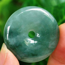 Load image into Gallery viewer, 10% OFF on Sales- Certified Natural Icy Jadeite Emerald Jade tablets Safety Buckle Pendant《Grade A》3727