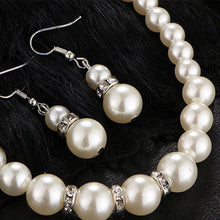 Load image into Gallery viewer, 10% OFF- 18 in/460 mm L-Certified Natural Fine White South Sea Shell Pearl Necklace + Bracelet + Earrings