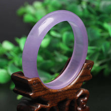 Load image into Gallery viewer, 10% OFF- 55-65 mm Certified Natural Icy Purple Jadeite Emerald A*Jade HandCarved Bangle A19402018