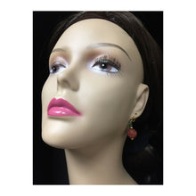 Load image into Gallery viewer, 10% OFF- 2 pcs Certified Natural Jadeite Emerald A*Jade HandCarved A Pair of Longevity Red Green Jade Leverback Drop Earrings 1.75"