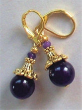 Load image into Gallery viewer, 10% OFF- 2 pcs Certified Natural Handmade A Pair of Amethyst Purple Jade Drop Earrings GP LEVERBACK