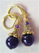Load image into Gallery viewer, 10% OFF- 2 pcs Certified Natural Handmade A Pair of Amethyst Purple Jade Drop Earrings GP LEVERBACK