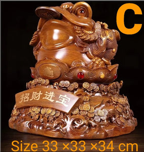 Chinese Feng Shui Lucky Wealth Money Toad Gourd Statue Home/Office Decor Sculpture Craft Living Room TV Cabinet Fortune Ornament Housewarming Gift