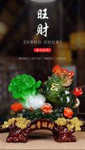 Load image into Gallery viewer, Chinese Feng Shui Good Fortune Wealth Gold Dragon/Pixui/Lion/Brave Troop Gourd Cabbage Statue Home/Office Decor Sculpture Craft Living Room TV Cabinet Fortune Ornament Housewarming Gift