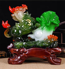 Load image into Gallery viewer, Chinese Feng Shui Good Fortune Wealth Gold Dragon/Pixui/Lion/Brave Troop Gourd Cabbage Statue Home/Office Decor Sculpture Craft Living Room TV Cabinet Fortune Ornament Housewarming Gift