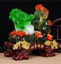 Load image into Gallery viewer, Chinese Feng Shui Good Fortune Wealth Gold Dragon/Pixui/Lion/Brave Troop Gourd Cabbage Statue Home/Office Decor Sculpture Craft Living Room TV Cabinet Fortune Ornament Housewarming Gift