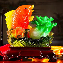 Load image into Gallery viewer, Chinese Feng Shui Lucky Money Coin Gold Fish Statue Wealth Home/Office Decor Sculpture Craft Living Room TV Cabinet Fortune Ornament Housewarming Gift