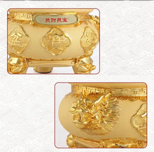 Load image into Gallery viewer, Chinese Feng Shui Good Fortune Money Gold Pot Statue Wealth Home/Office Decor Sculpture Craft Living Room TV Cabinet Fortune Ornament Housewarming Gift