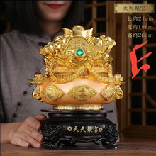 Load image into Gallery viewer, Chinese Feng Shui Good Fortune Money Gold Pot Statue Wealth Home/Office Decor Sculpture Craft Living Room TV Cabinet Fortune Ornament Housewarming Gift