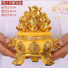 Load image into Gallery viewer, Chinese Feng Shui Good Fortune Money Gold Pot Statue Wealth Home/Office Decor Sculpture Craft Living Room TV Cabinet Fortune Ornament Housewarming Gift