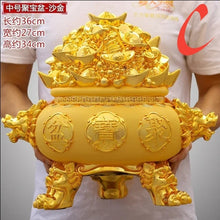 Load image into Gallery viewer, Chinese Feng Shui Good Fortune Money Gold Pot Statue Wealth Home/Office Decor Sculpture Craft Living Room TV Cabinet Fortune Ornament Housewarming Gift