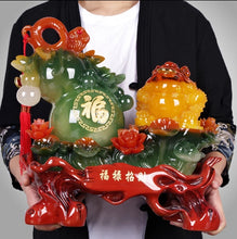 Load image into Gallery viewer, Chinese Feng Shui Lucky Wealth Toad Gourd Statue Home/Office Decor Sculpture Craft Living Room TV Cabinet Fortune Ornament Housewarming Gift