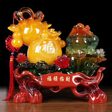 Load image into Gallery viewer, Chinese Feng Shui Lucky Wealth Toad Gourd Statue Home/Office Decor Sculpture Craft Living Room TV Cabinet Fortune Ornament Housewarming Gift