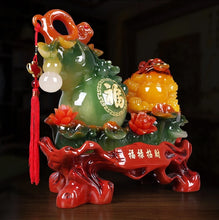 Load image into Gallery viewer, Chinese Feng Shui Lucky Wealth Toad Gourd Statue Home/Office Decor Sculpture Craft Living Room TV Cabinet Fortune Ornament Housewarming Gift