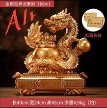 Load image into Gallery viewer, Chinese Feng Shui Good Fortune Wealth Money Gold Dragon Statue Home/Office Decor Sculpture Craft Living Room TV Cabinet Fortune Ornament Housewarming Gift