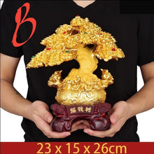 Load image into Gallery viewer, Chinese Feng Shui Good Fortune Wealth Lucky Gold Money Tree Toads Statue Home/Office Decor Sculpture Craft Living Room TV Cabinet Fortune Ornament Housewarming Gift