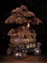 Load image into Gallery viewer, Chinese Feng Shui Good Fortune Wealth Lucky Gold Money Tree Toads Statue Home/Office Decor Sculpture Craft Living Room TV Cabinet Fortune Ornament Housewarming Gift