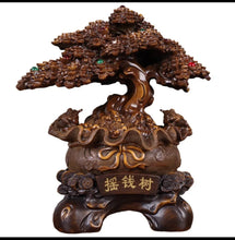 Load image into Gallery viewer, Chinese Feng Shui Good Fortune Wealth Lucky Gold Money Tree Toads Statue Home/Office Decor Sculpture Craft Living Room TV Cabinet Fortune Ornament Housewarming Gift