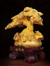 Load image into Gallery viewer, Chinese Feng Shui Good Fortune Wealth Lucky Gold Money Tree Toads Statue Home/Office Decor Sculpture Craft Living Room TV Cabinet Fortune Ornament Housewarming Gift