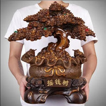 Load image into Gallery viewer, Chinese Feng Shui Good Fortune Wealth Lucky Gold Money Tree Toads Statue Home/Office Decor Sculpture Craft Living Room TV Cabinet Fortune Ornament Housewarming Gift