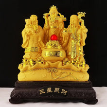 Load image into Gallery viewer, Chinese Feng Shui Good Fortune Wealth Blessing Fu Lu Shou 3 Gods Fortune Craft Statue Home/Office Decor Sculpture Craft Living Room TV Cabinet Fortune Ornament Housewarming Gift