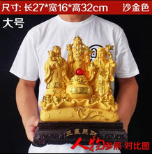 Load image into Gallery viewer, Chinese Feng Shui Good Fortune Wealth Blessing Fu Lu Shou 3 Gods Fortune Craft Statue Home/Office Decor Sculpture Craft Living Room TV Cabinet Fortune Ornament Housewarming Gift