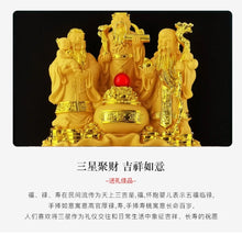 Load image into Gallery viewer, Chinese Feng Shui Good Fortune Wealth Blessing Fu Lu Shou 3 Gods Fortune Craft Statue Home/Office Decor Sculpture Craft Living Room TV Cabinet Fortune Ornament Housewarming Gift