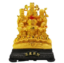 Load image into Gallery viewer, Chinese Feng Shui Good Fortune Wealth Blessing Fu Lu Shou 3 Gods Fortune Craft Statue Home/Office Decor Sculpture Craft Living Room TV Cabinet Fortune Ornament Housewarming Gift