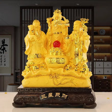 Load image into Gallery viewer, Chinese Feng Shui Good Fortune Wealth Blessing Fu Lu Shou 3 Gods Fortune Craft Statue Home/Office Decor Sculpture Craft Living Room TV Cabinet Fortune Ornament Housewarming Gift