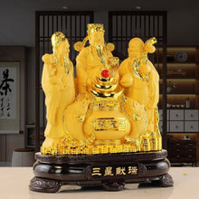 Load image into Gallery viewer, Chinese Feng Shui Good Fortune Wealth Blessing Fu Lu Shou 3 Gods Fortune Craft Statue Home/Office Decor Sculpture Craft Living Room TV Cabinet Fortune Ornament Housewarming Gift