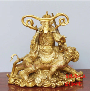 Chinese Feng Shui Good Fortune Lucky Tiger God of Wealth Copper Craft Statue Home/Office Decor Sculpture Craft Living Room TV Cabinet Fortune Ornament Housewarming Gift