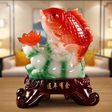 Load image into Gallery viewer, Chinese Feng Shui Lucky Cabbage Gold Fish Statue Wealth Home/Office Decor Sculpture Craft Living Room TV Cabinet Fortune Ornament Housewarming Gift