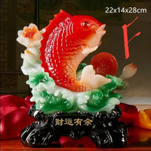 Load image into Gallery viewer, Chinese Feng Shui Lucky Cabbage Gold Fish Statue Wealth Home/Office Decor Sculpture Craft Living Room TV Cabinet Fortune Ornament Housewarming Gift