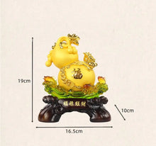 Load image into Gallery viewer, Chinese Feng Shui Lucky Money Coin Gourd Statue Wealth Home/Office Decor Sculpture Craft Living Room TV Cabinet Fortune Ornament Housewarming Gift