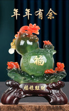 Load image into Gallery viewer, Chinese Feng Shui Lucky Money Coin Gourd Statue Wealth Home/Office Decor Sculpture Craft Living Room TV Cabinet Fortune Ornament Housewarming Gift