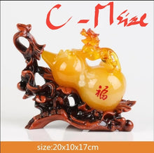 Load image into Gallery viewer, Chinese Feng Shui Lucky Money Coin Gourd Pixiu Statue Wealth Home/Office Decor Sculpture Craft Living Room TV Cabinet Fortune Ornament Housewarming Gift