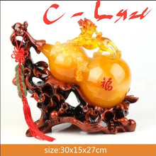 Load image into Gallery viewer, Chinese Feng Shui Lucky Money Coin Gourd Pixiu Statue Wealth Home/Office Decor Sculpture Craft Living Room TV Cabinet Fortune Ornament Housewarming Gift