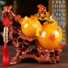 Load image into Gallery viewer, Chinese Feng Shui Lucky Money Coin Gourd Pixiu Statue Wealth Home/Office Decor Sculpture Craft Living Room TV Cabinet Fortune Ornament Housewarming Gift