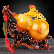 Load image into Gallery viewer, Chinese Feng Shui Lucky Money Coin Gourd Pixiu Statue Wealth Home/Office Decor Sculpture Craft Living Room TV Cabinet Fortune Ornament Housewarming Gift