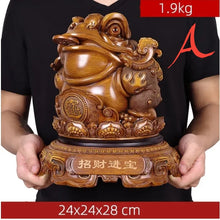 Load image into Gallery viewer, Chinese Feng Shui Lucky Wealth Money Toad Gourd Statue Home/Office Decor Sculpture Craft Living Room TV Cabinet Fortune Ornament Housewarming Gift