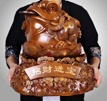 Load image into Gallery viewer, Chinese Feng Shui Lucky Wealth Money Toad Gourd Statue Home/Office Decor Sculpture Craft Living Room TV Cabinet Fortune Ornament Housewarming Gift