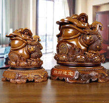 Load image into Gallery viewer, Chinese Feng Shui Lucky Wealth Money Toad Gourd Statue Home/Office Decor Sculpture Craft Living Room TV Cabinet Fortune Ornament Housewarming Gift